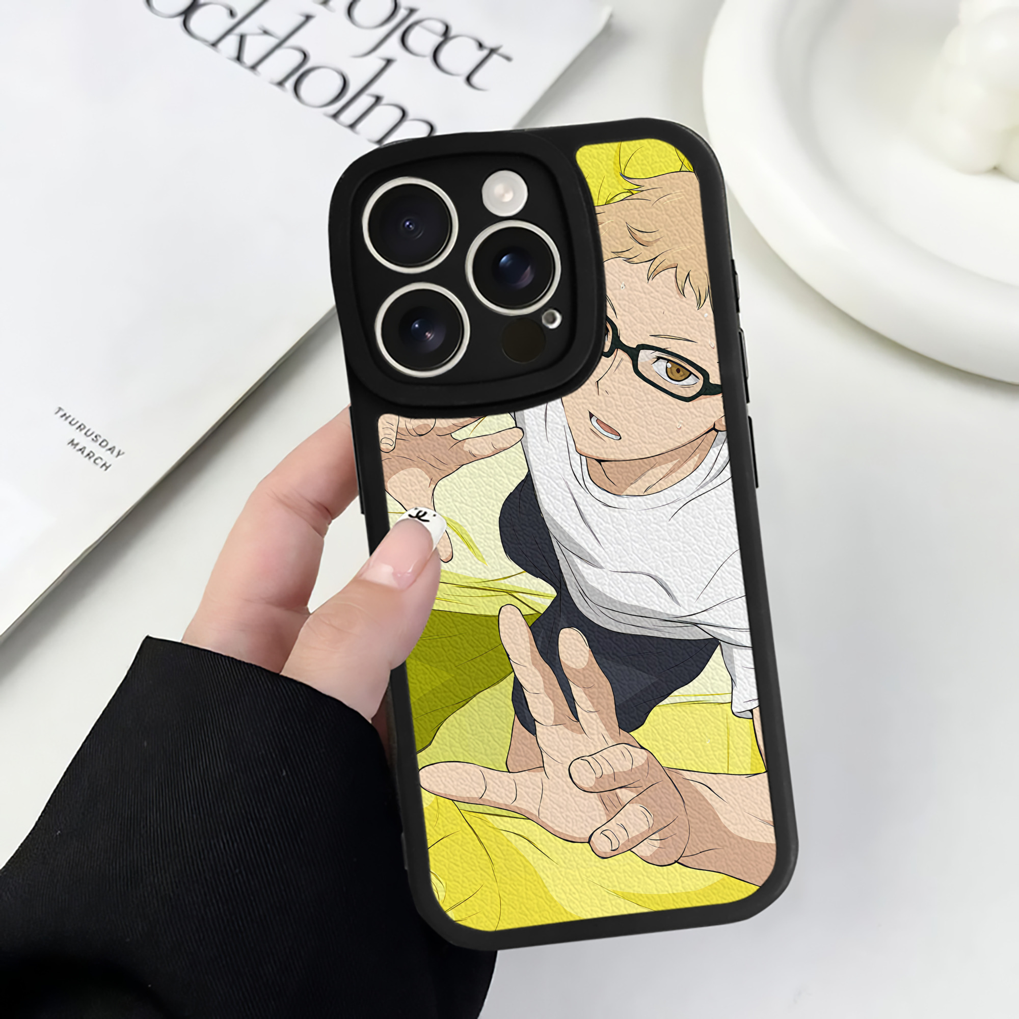 （画像用） ハイキュー!! Haikyu!! 【iPhone 16シリーズ対応】シリコンスマホケース（レザー調） 材質：シリコン